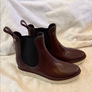 Henry Ferrera Women's Glossy Burgundy Rain Boots sz 7